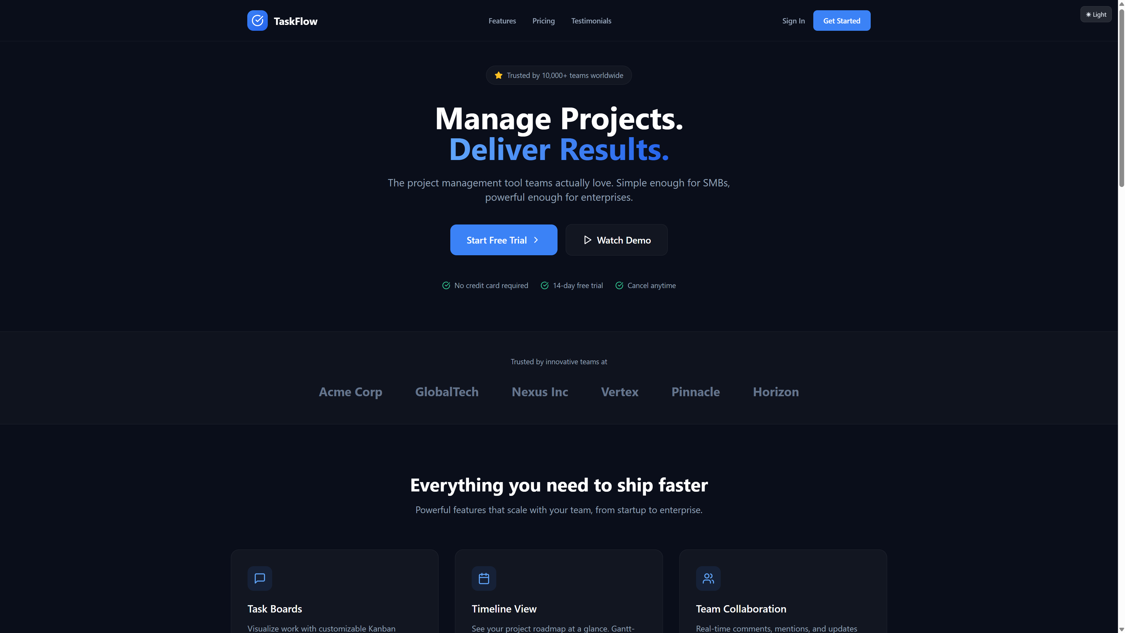 SaaS Landing Page screenshot